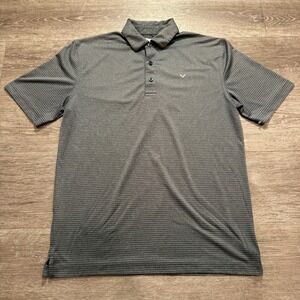 Callaway‎ Polo Shirt Mens Small Gray Stripe Opti Dri Swing Tech Golf Performance